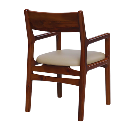Haven Teak Wood Arm Chairs (Brown) Back view