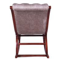 Back View of Kairo Teak Wood Fabric Rocking Chair (Brown Slate)