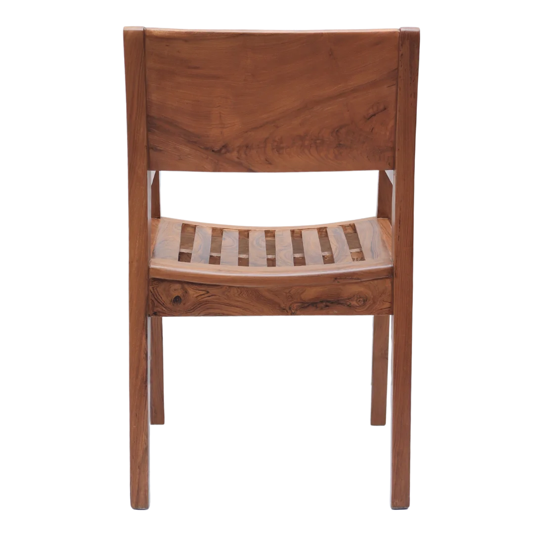 Back View of Raviso Teak Wood Bedroom Chairs (Teak)