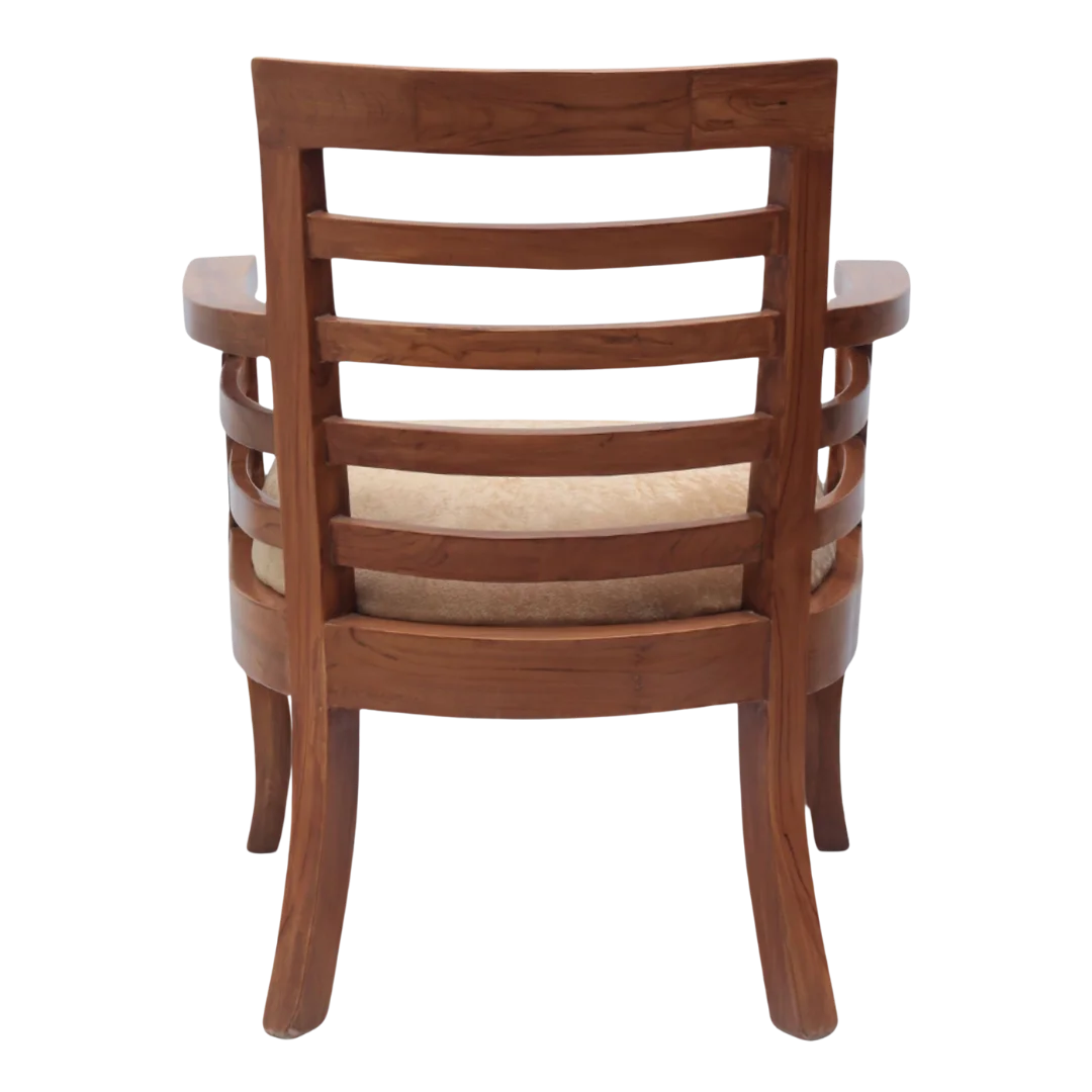 Back View of Toledo Teak Wood Arm Chairs (Teak)