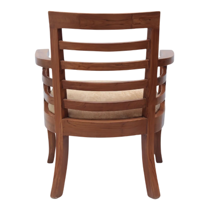 Back View of Toledo Teak Wood Arm Chairs (Teak)