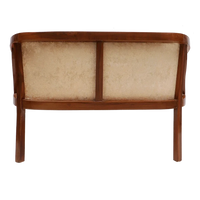 Back View of Verior Solid Wood Love Sofa (Teak Beige)