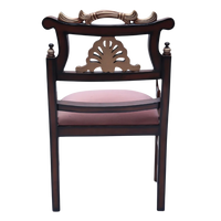 Back View of Zorano Teak Wood Arm Chairs (Brown Pink)