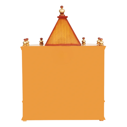 Back side image of Anugrah Wall Mount Pooja Mandir without Door (Teak Gold)