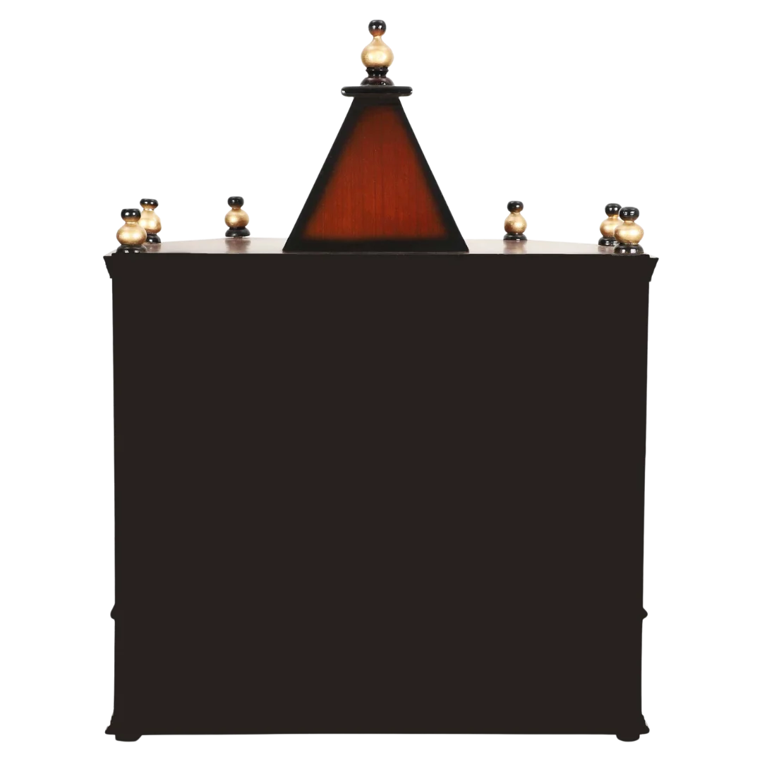 Back side view of Anugrah Wall Mount Pooja Mandir without Door (Brown Gold)