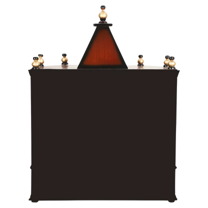 Back side view of Anugrah Wall Mount Pooja Mandir without Door (Brown Gold)