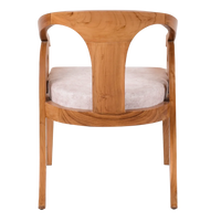 Back View of Arlaxa Teak Wood Arm Chair (Teak Beige)