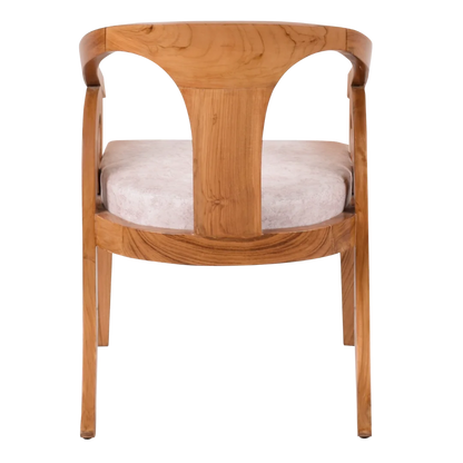 Back View of Arlaxa Teak Wood Arm Chair (Teak Beige)