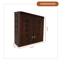 Barvya Pooja Mandir with Door (Wenge) Dimensions