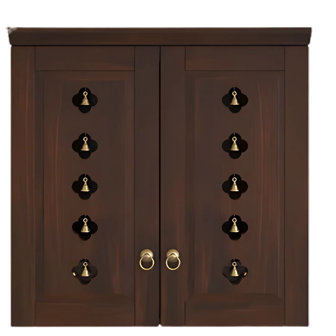 Barvya Pooja Mandir with Door (Wenge) Front View