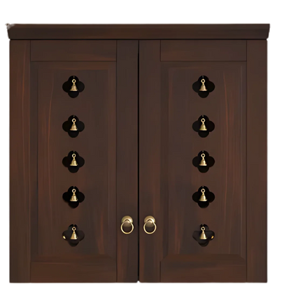 Barvya Pooja Mandir with Door (Wenge) Front View