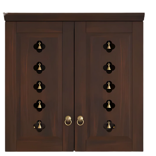Barvya Pooja Mandir with Door (Wenge) Front View