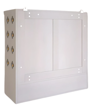 Barvya Pooja Mandir with Door(White) Back View