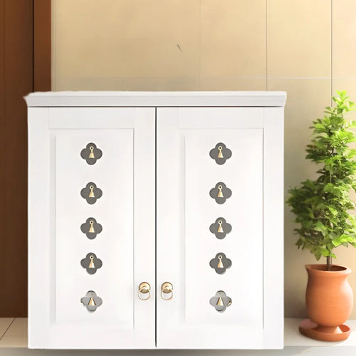 Barvya Pooja Mandir with Door (White)
