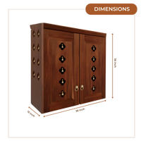 Barvya Pooja Mandir with Door (Teak) Dimensions