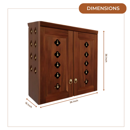 Barvya Pooja Mandir with Door (Teak) Dimensions