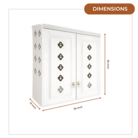 Barvya Pooja Mandir with Door (White) Dimensions