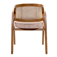 Bemla Teak Wood Arm Chair in Teak Biege color back view