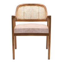 Bemla Teak Wood Arm Chair in Teak Biege color front view