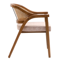 Bemla Teak Wood Arm Chair in Teak Biege color side view