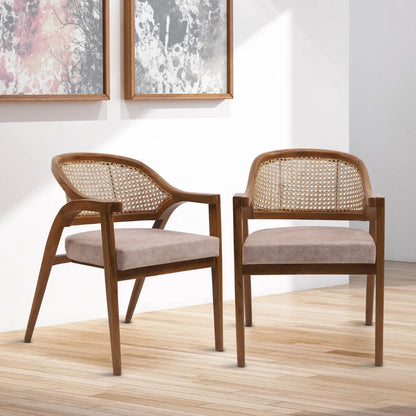 Bemla Teak Wood Arm Chairs Teak Beige Lifestyle Image