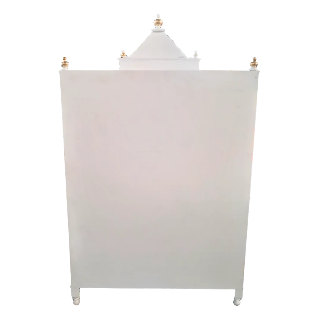 Bhaktisthal Teak Wood Mandap (White) back angle 