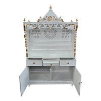 Bhaktisthal Teak Wood Mandap (White) open door view