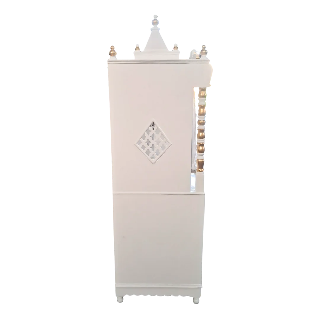 Bhaktisthal Teak Wood Mandap (White) side view