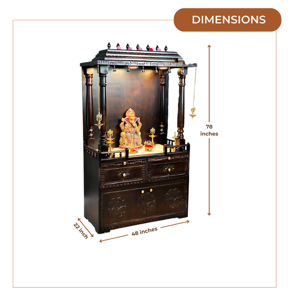 Bhaskara-Teak-Wood-Mandap-Brown-Dimensions