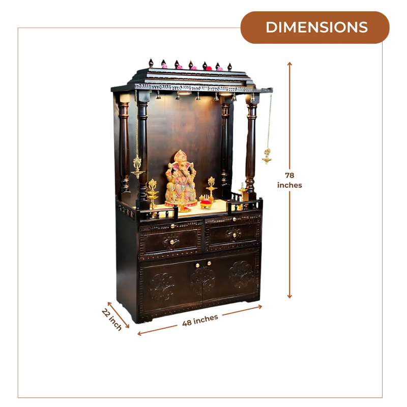 Bhaskara-Teak-Wood-Mandap-Brown-Dimensions