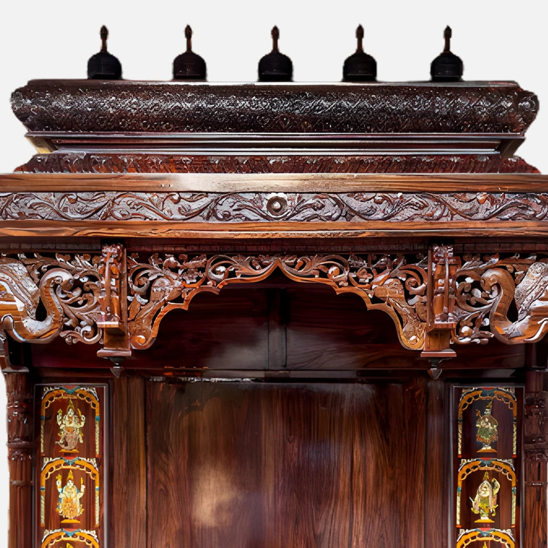 Bhavani Teak Wood Mandap (Brown) close view 