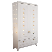 Bheema Teak Wood Pooja Mandap with Door(White) Side Andle 