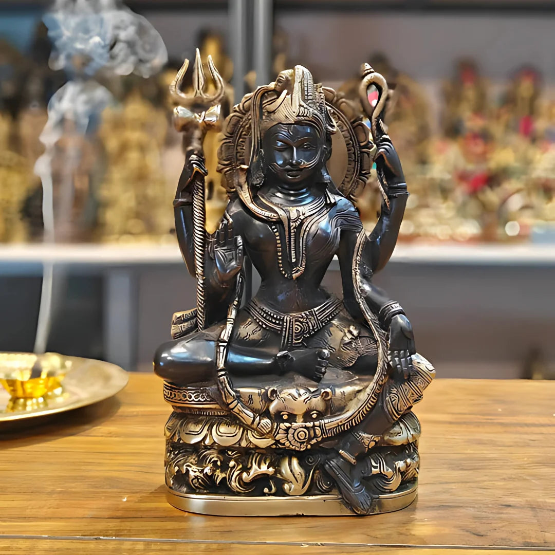 Black Brass Lord Shiva Idol lifestyle view
