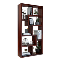 Booksy Teak Wood Book Shelf (Brown) With Decor