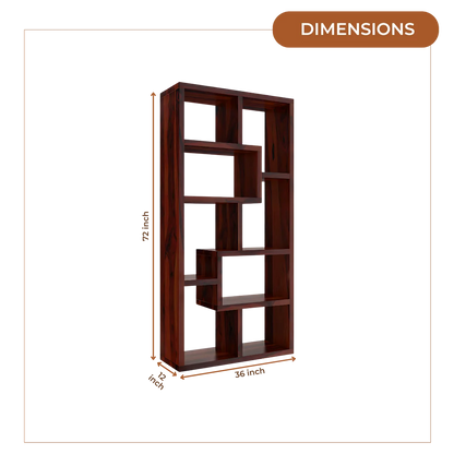  Booksy Wood Book Shelf (Brown) dimensions