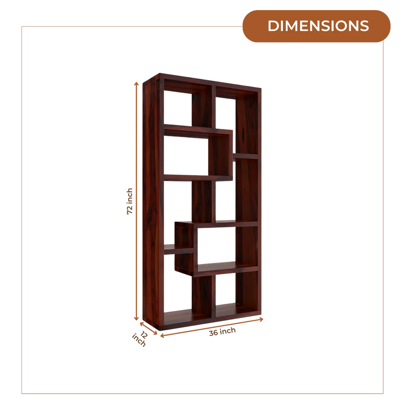  Booksy Wood Book Shelf (Brown) dimensions