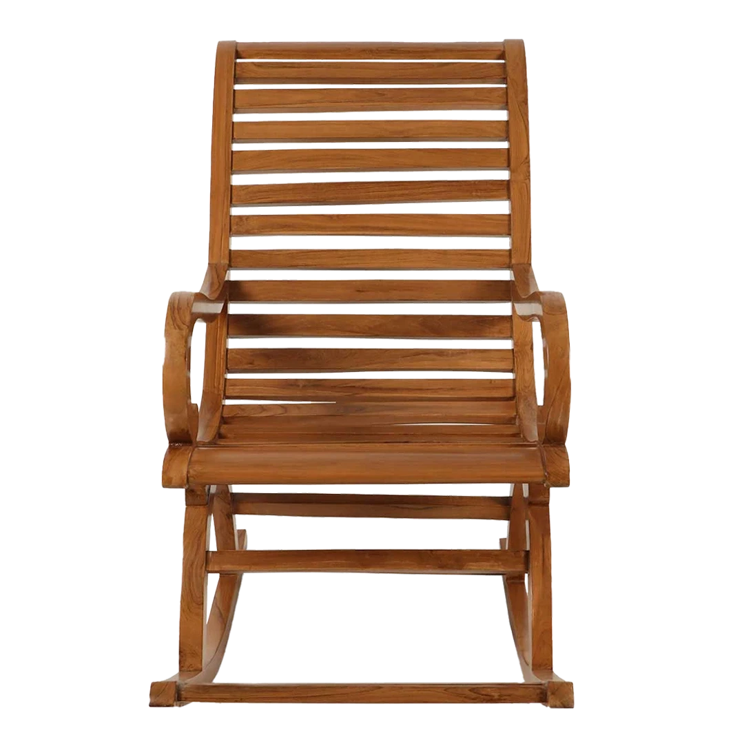 Boston Teak Wood Rocking Chair in Mahogany color front view