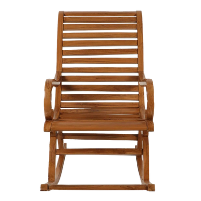 Boston Teak Wood Rocking Chair in Mahogany color front view