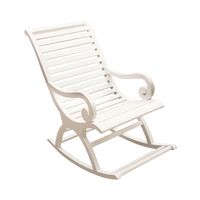 Boston Teak Wood Rocking Chair (White) Side Angle 