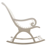 Boston Teak Wood Rocking Chair (White) Side view