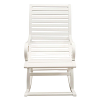 Boston Teak Wood Rocking Chair (White) Front view