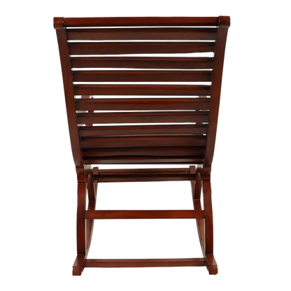 Boston Teak Wood Rocking Chair in Brown color back view