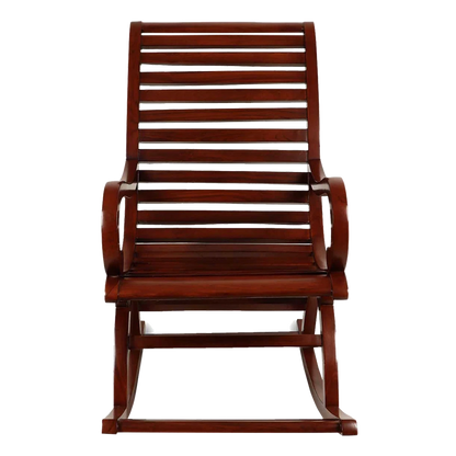 Boston Teak Wood Rocking Chair in Brown color front view