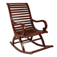 Boston Teak Wood Rocking Chair in Brown color 45° side view