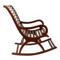 Boston Teak Wood Rocking Chair in Brown color side view
