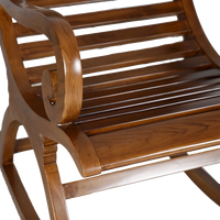 Boston Teak Wood Rocking Chair in Teak color zoom view