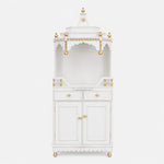 Brahma Kostha Large Floor Rested Pooja Mandap White Gold