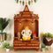Brahma Sthana Medium Floor Rested Pooja Mandir (Teak Gold) lifestyle view