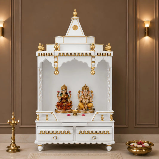 Brahma Sthana Medium Floor Rested Pooja Mandir Lifestyle Image