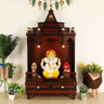 Brahma Sthana Medium Floor Rested Pooja Mandir (Brown Gold)